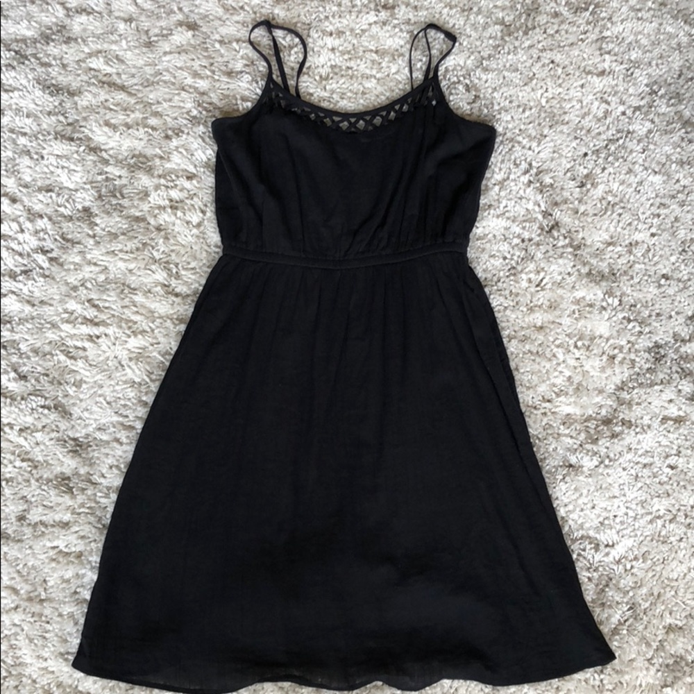 Black linen lined dress